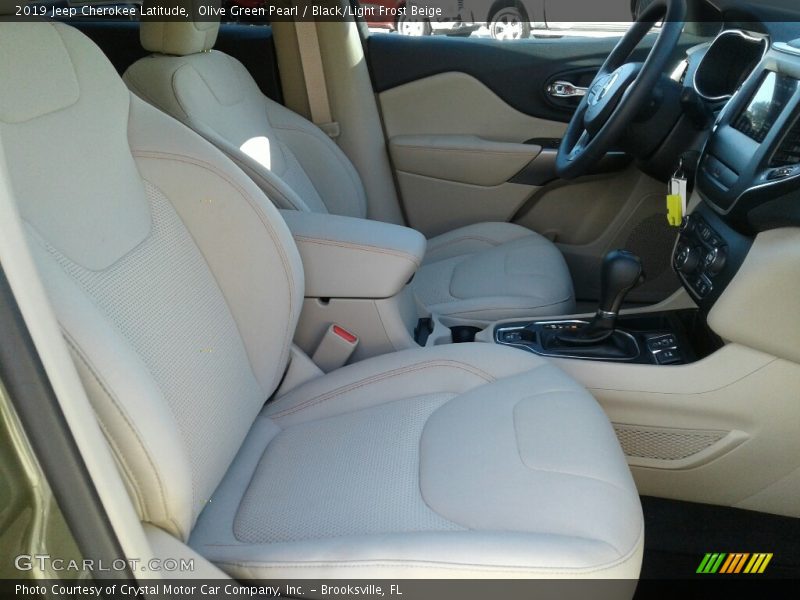 Olive Green Pearl / Black/Light Frost Beige 2019 Jeep Cherokee Latitude