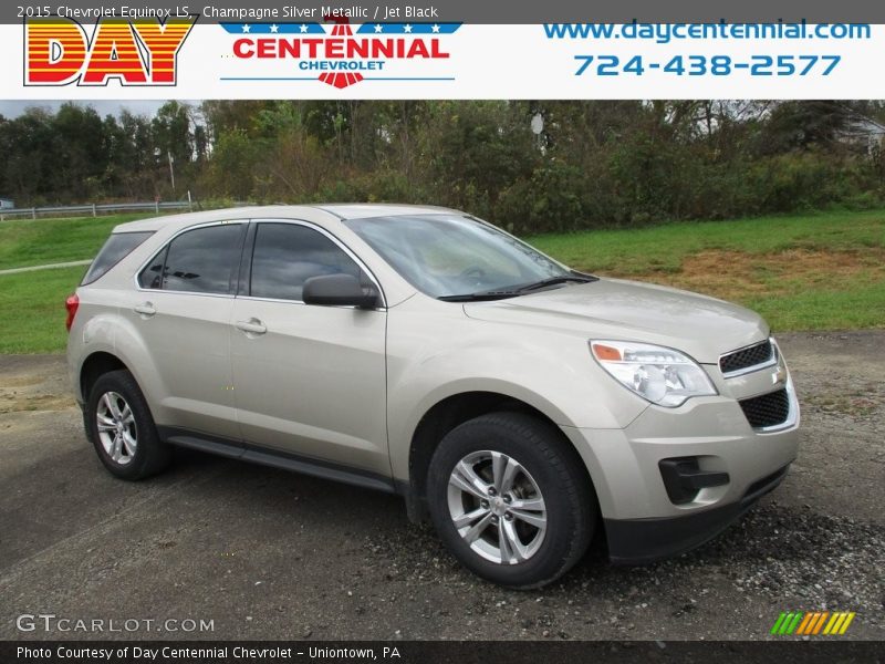 Champagne Silver Metallic / Jet Black 2015 Chevrolet Equinox LS