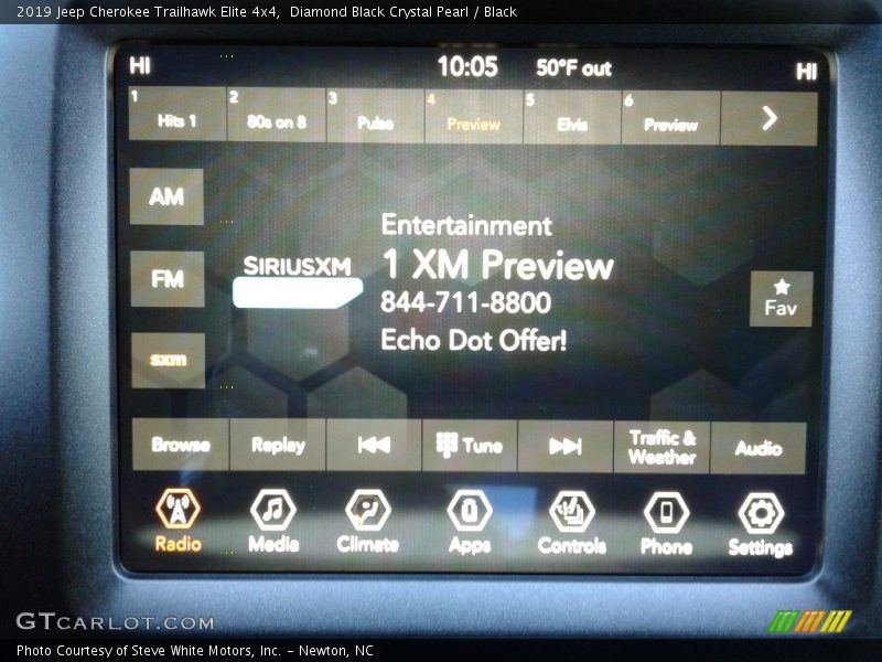 Diamond Black Crystal Pearl / Black 2019 Jeep Cherokee Trailhawk Elite 4x4