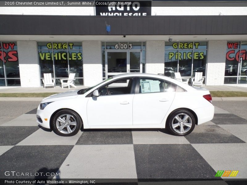 Summit White / Cocoa/Light Neutral 2016 Chevrolet Cruze Limited LT