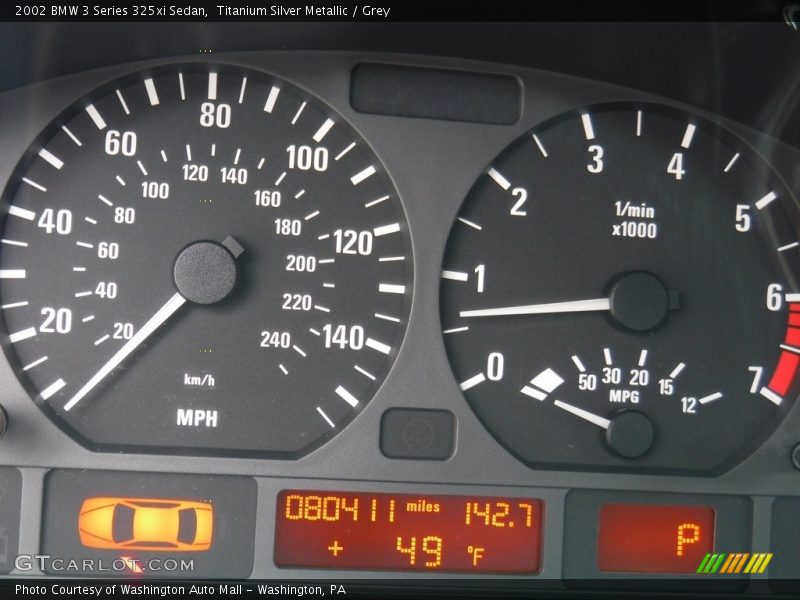 Titanium Silver Metallic / Grey 2002 BMW 3 Series 325xi Sedan