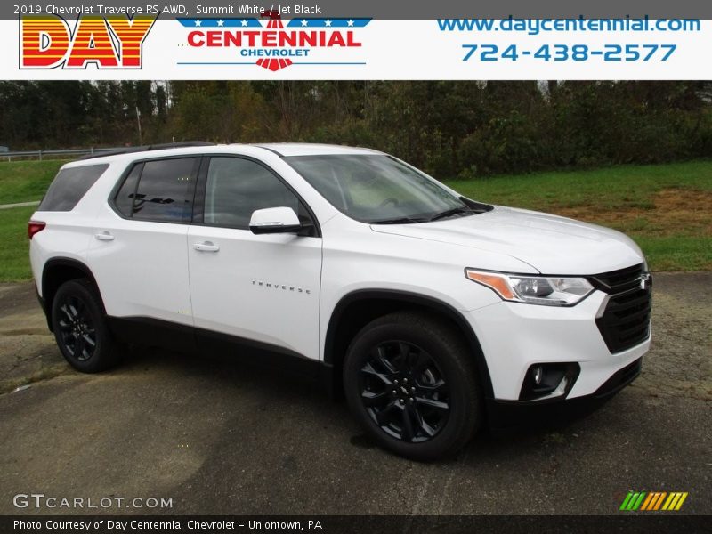 Summit White / Jet Black 2019 Chevrolet Traverse RS AWD