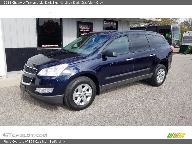 Dark Blue Metallic / Dark Gray/Light Gray 2011 Chevrolet Traverse LS