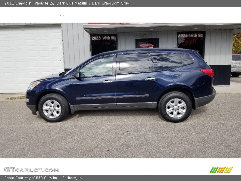 Dark Blue Metallic / Dark Gray/Light Gray 2011 Chevrolet Traverse LS