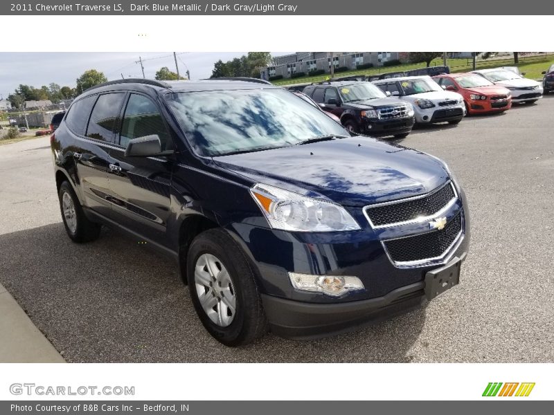 Dark Blue Metallic / Dark Gray/Light Gray 2011 Chevrolet Traverse LS