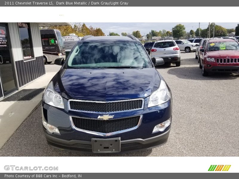 Dark Blue Metallic / Dark Gray/Light Gray 2011 Chevrolet Traverse LS