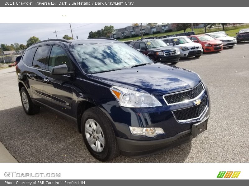 Dark Blue Metallic / Dark Gray/Light Gray 2011 Chevrolet Traverse LS