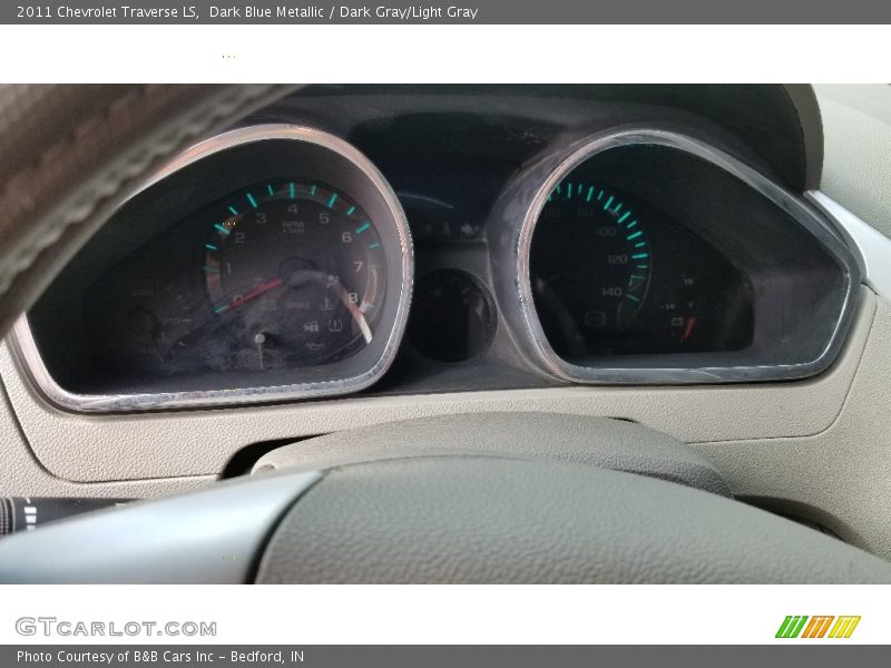 Dark Blue Metallic / Dark Gray/Light Gray 2011 Chevrolet Traverse LS