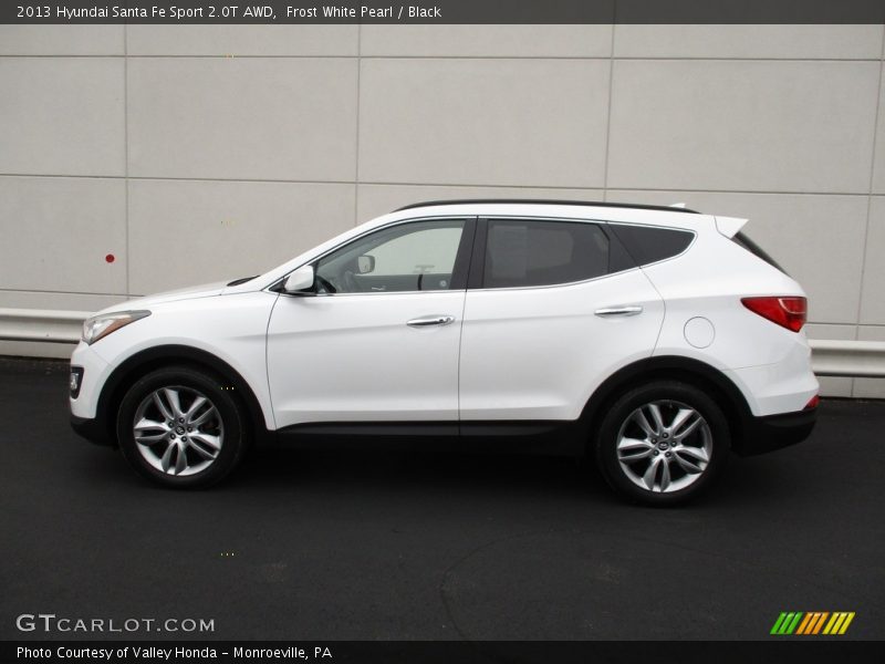 Frost White Pearl / Black 2013 Hyundai Santa Fe Sport 2.0T AWD