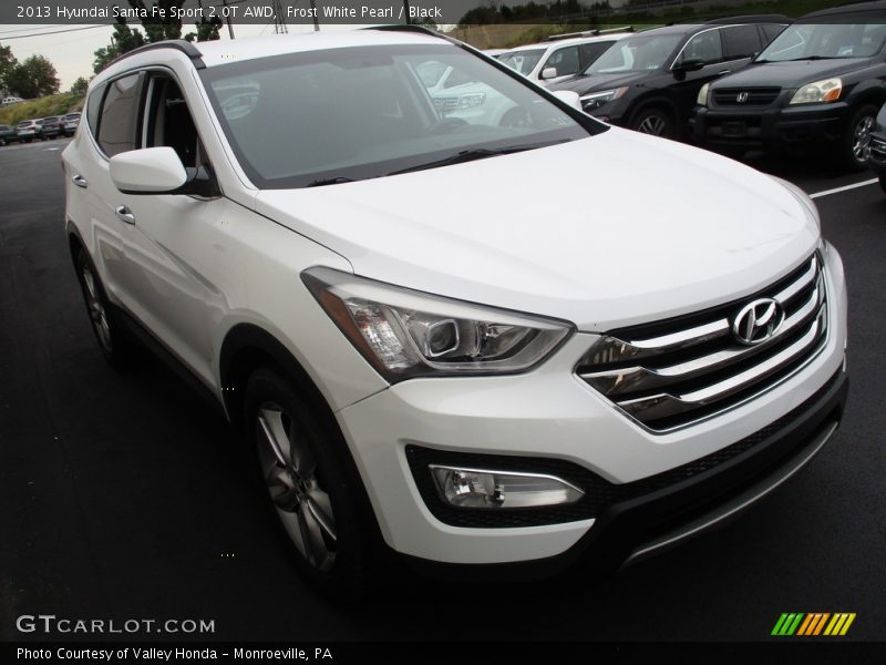 Frost White Pearl / Black 2013 Hyundai Santa Fe Sport 2.0T AWD