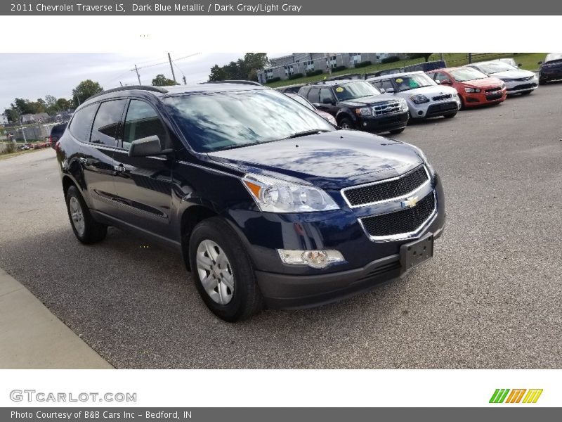 Dark Blue Metallic / Dark Gray/Light Gray 2011 Chevrolet Traverse LS