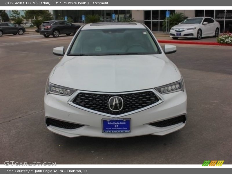Platinum White Pearl / Parchment 2019 Acura TLX V6 Sedan