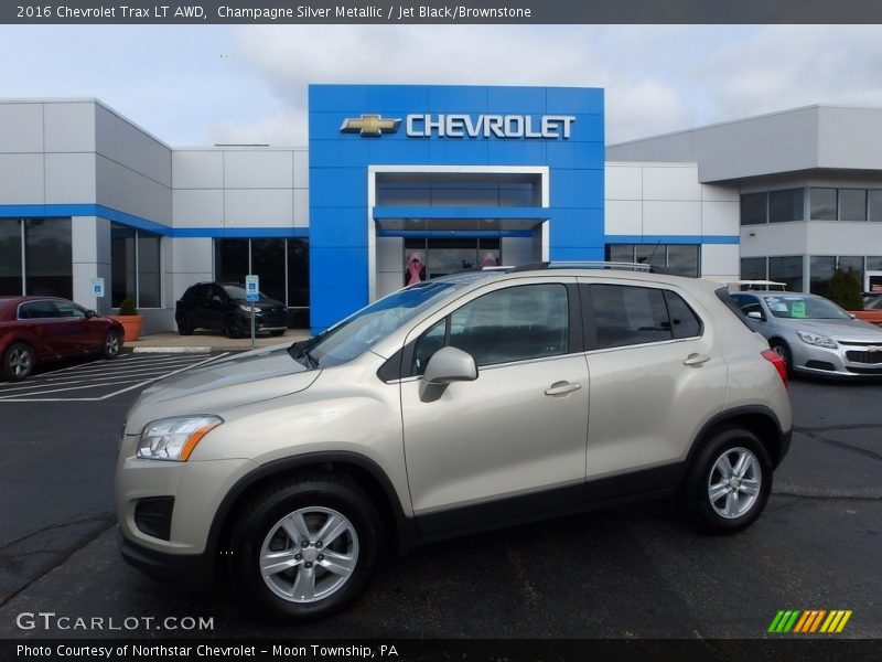 Champagne Silver Metallic / Jet Black/Brownstone 2016 Chevrolet Trax LT AWD