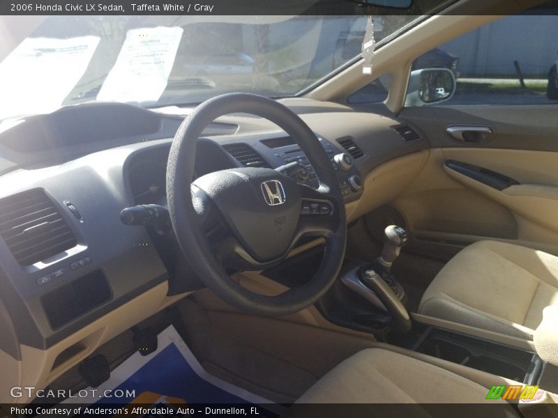 Taffeta White / Gray 2006 Honda Civic LX Sedan