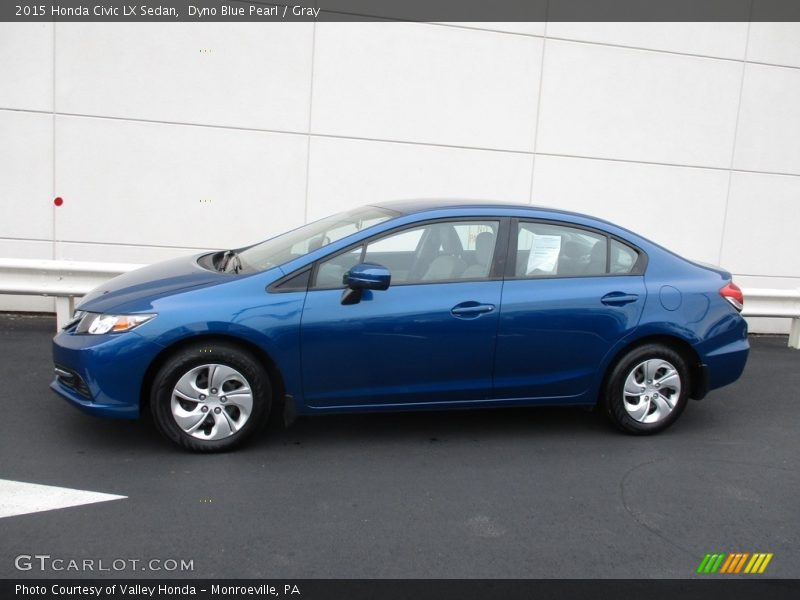Dyno Blue Pearl / Gray 2015 Honda Civic LX Sedan