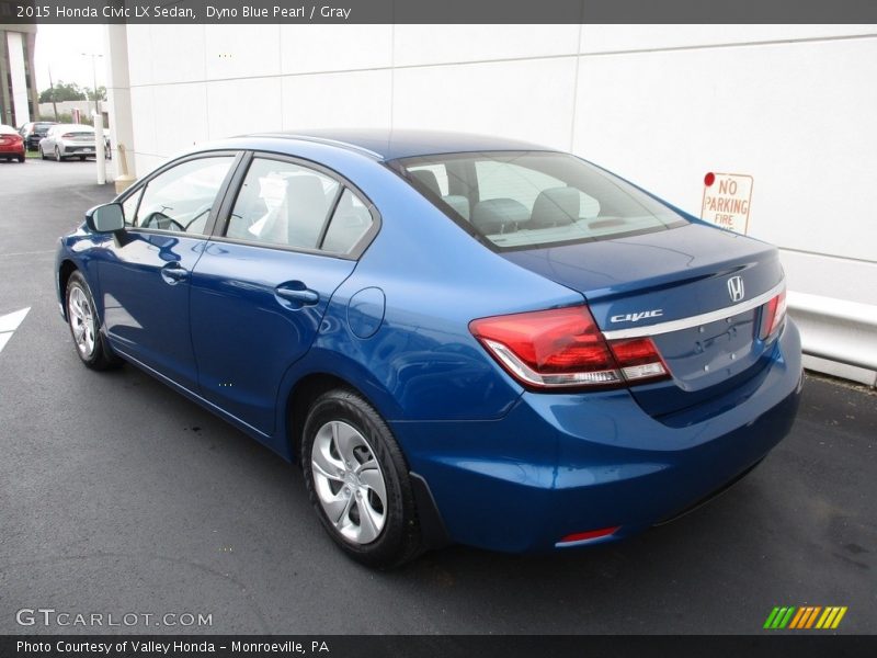 Dyno Blue Pearl / Gray 2015 Honda Civic LX Sedan