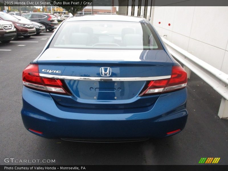 Dyno Blue Pearl / Gray 2015 Honda Civic LX Sedan
