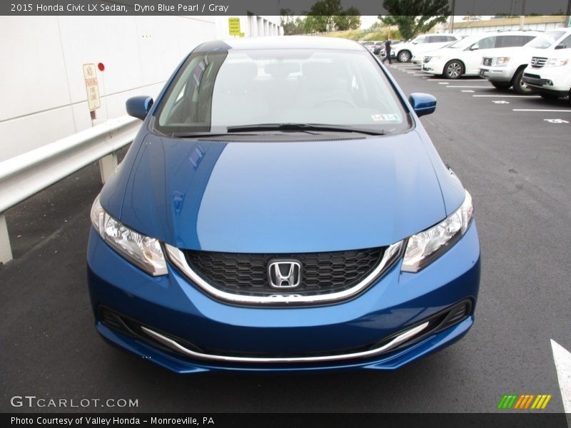 Dyno Blue Pearl / Gray 2015 Honda Civic LX Sedan