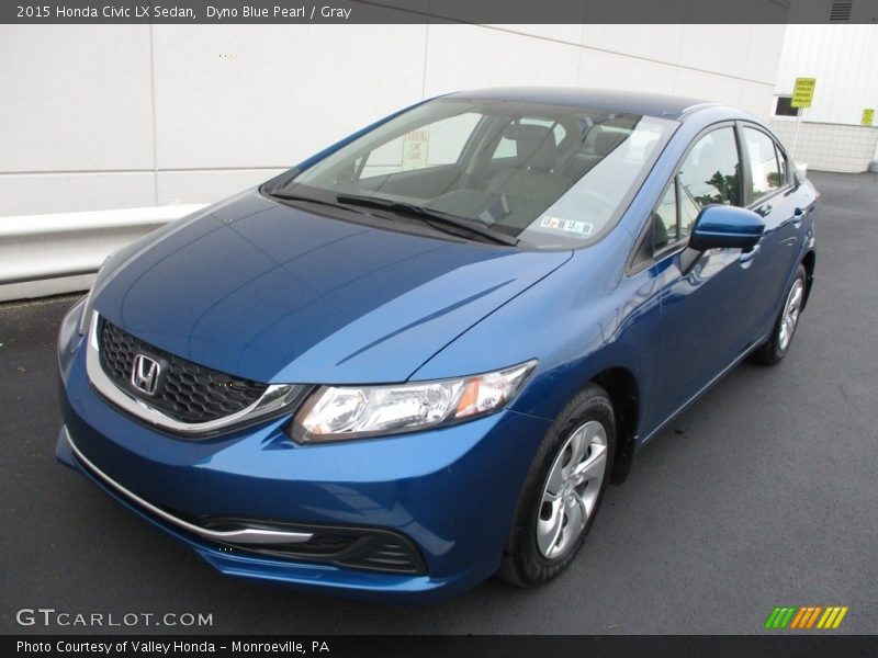 Dyno Blue Pearl / Gray 2015 Honda Civic LX Sedan