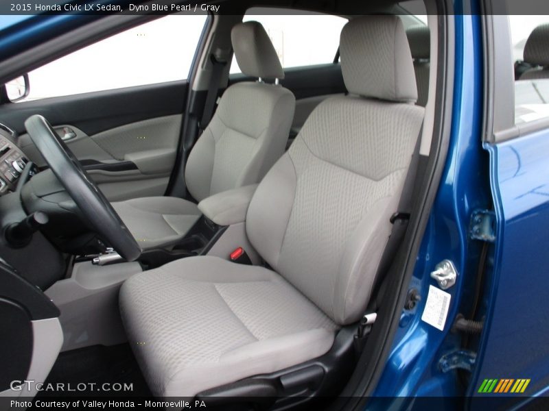 Dyno Blue Pearl / Gray 2015 Honda Civic LX Sedan