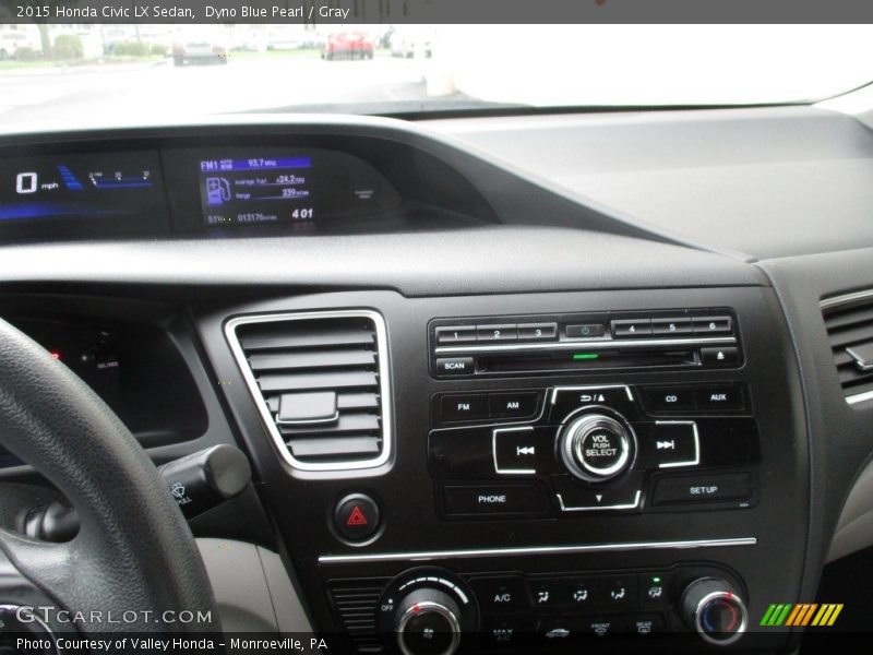 Dyno Blue Pearl / Gray 2015 Honda Civic LX Sedan