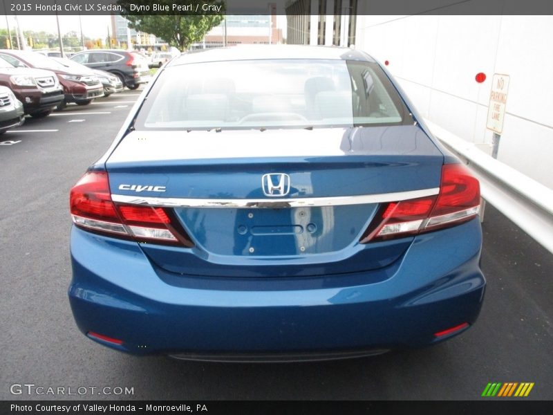 Dyno Blue Pearl / Gray 2015 Honda Civic LX Sedan