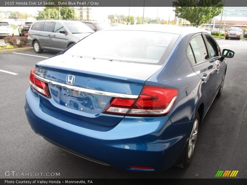 Dyno Blue Pearl / Gray 2015 Honda Civic LX Sedan