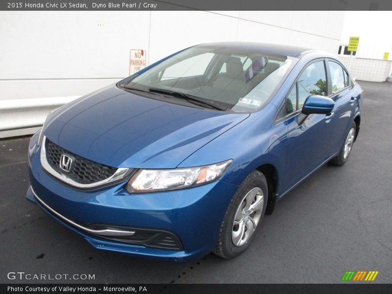 Dyno Blue Pearl / Gray 2015 Honda Civic LX Sedan