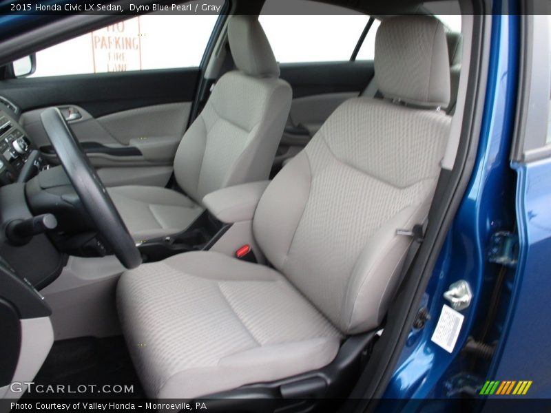 Dyno Blue Pearl / Gray 2015 Honda Civic LX Sedan