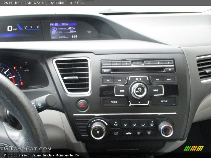 Dyno Blue Pearl / Gray 2015 Honda Civic LX Sedan