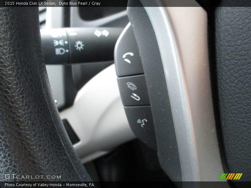 Dyno Blue Pearl / Gray 2015 Honda Civic LX Sedan