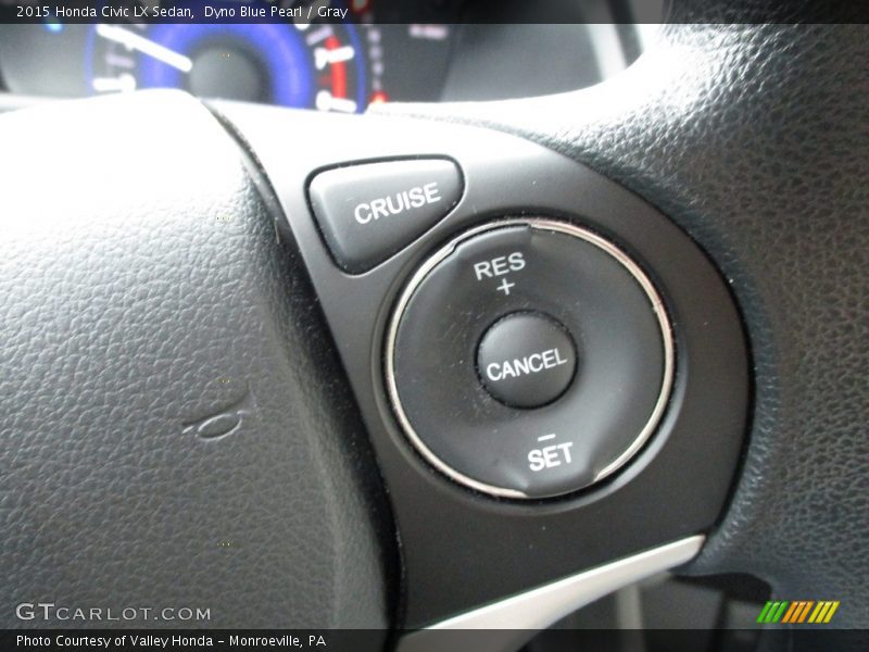 Dyno Blue Pearl / Gray 2015 Honda Civic LX Sedan