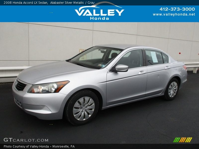 Alabaster Silver Metallic / Gray 2008 Honda Accord LX Sedan