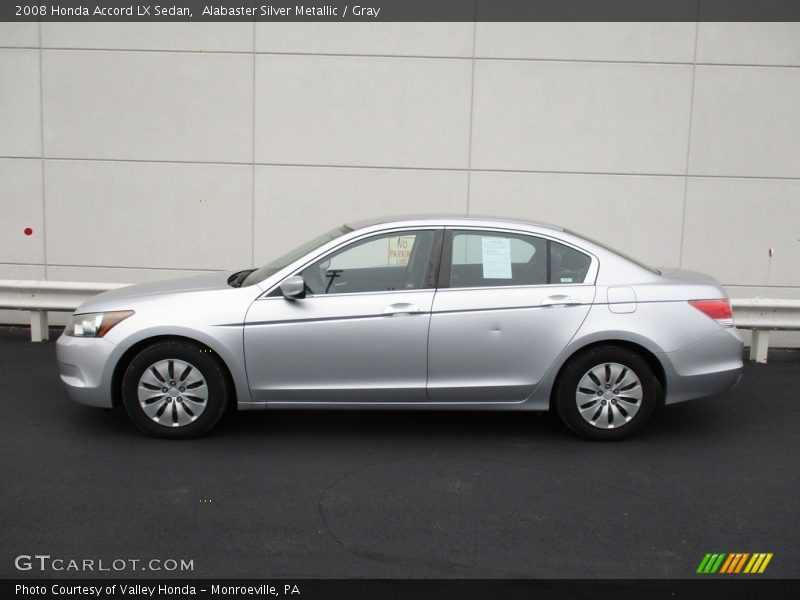Alabaster Silver Metallic / Gray 2008 Honda Accord LX Sedan
