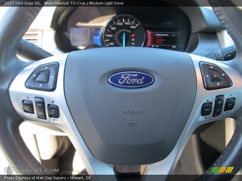 White Platinum Tri-Coat / Medium Light Stone 2013 Ford Edge SEL