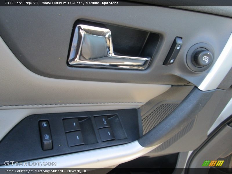 White Platinum Tri-Coat / Medium Light Stone 2013 Ford Edge SEL