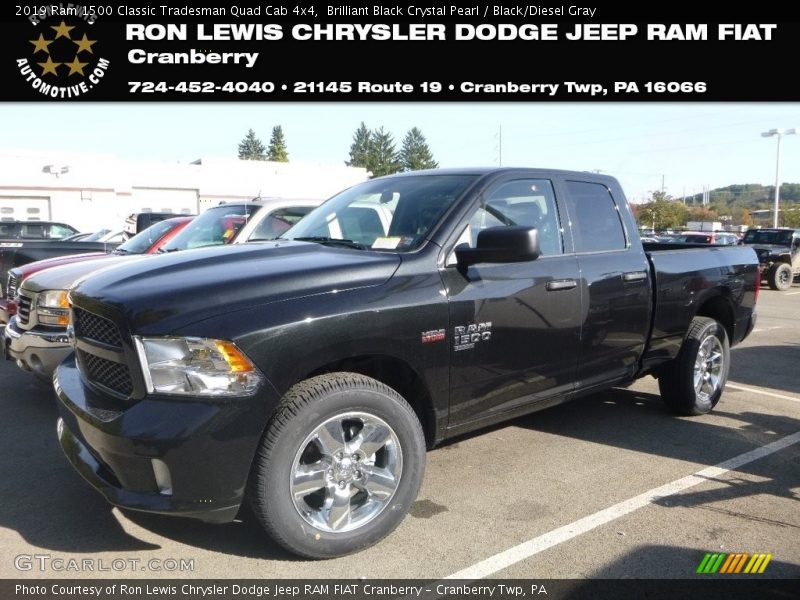 Brilliant Black Crystal Pearl / Black/Diesel Gray 2019 Ram 1500 Classic Tradesman Quad Cab 4x4
