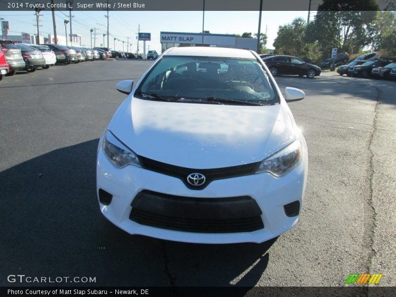 Super White / Steel Blue 2014 Toyota Corolla L