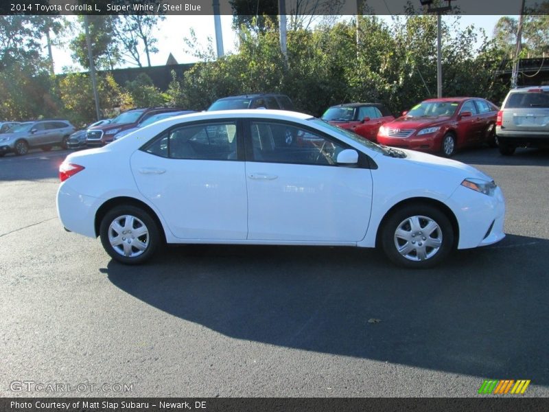 Super White / Steel Blue 2014 Toyota Corolla L