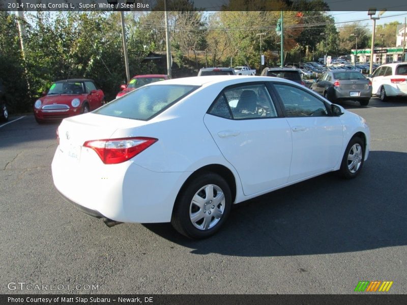 Super White / Steel Blue 2014 Toyota Corolla L