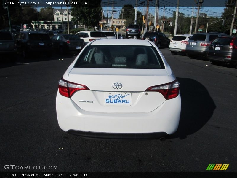 Super White / Steel Blue 2014 Toyota Corolla L