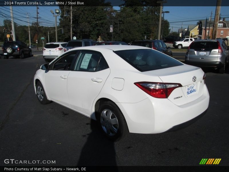 Super White / Steel Blue 2014 Toyota Corolla L