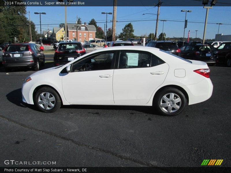 Super White / Steel Blue 2014 Toyota Corolla L