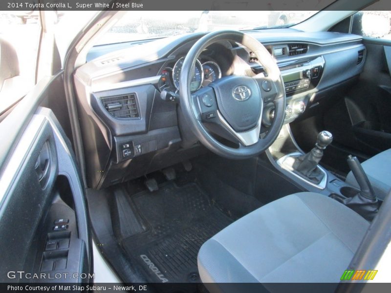 Super White / Steel Blue 2014 Toyota Corolla L