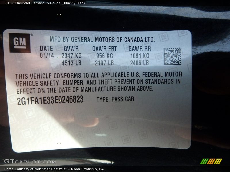 Black / Black 2014 Chevrolet Camaro LS Coupe