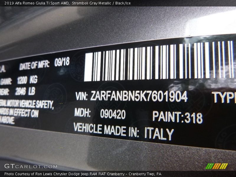 318 - 2019 Alfa Romeo Giulia Ti Sport AWD