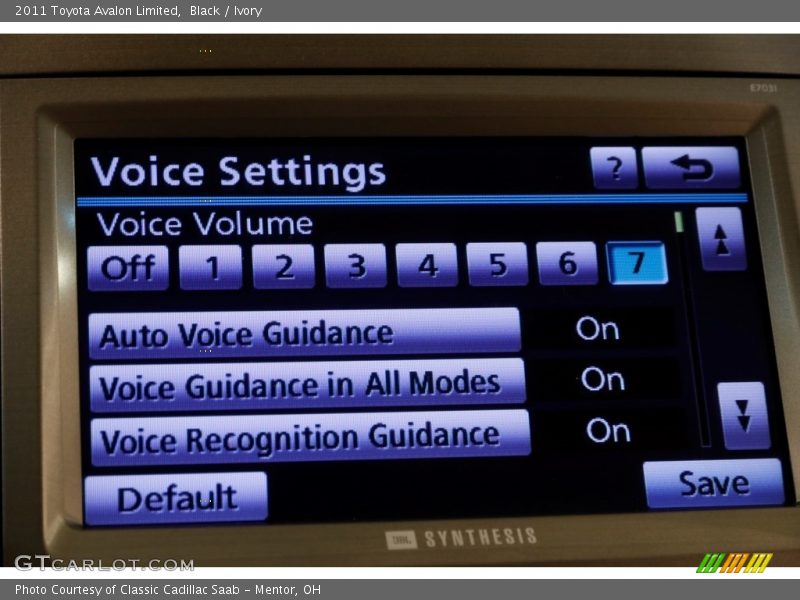 Black / Ivory 2011 Toyota Avalon Limited