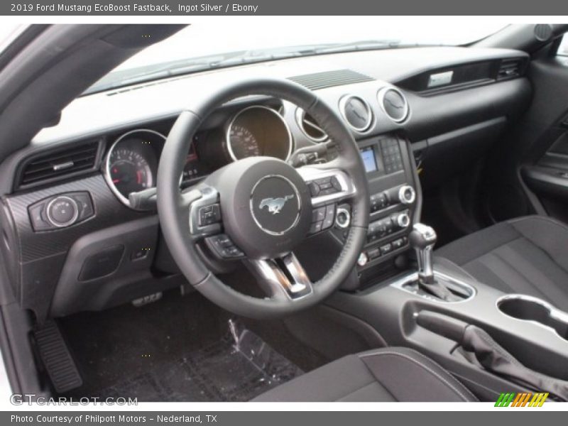 Ingot Silver / Ebony 2019 Ford Mustang EcoBoost Fastback