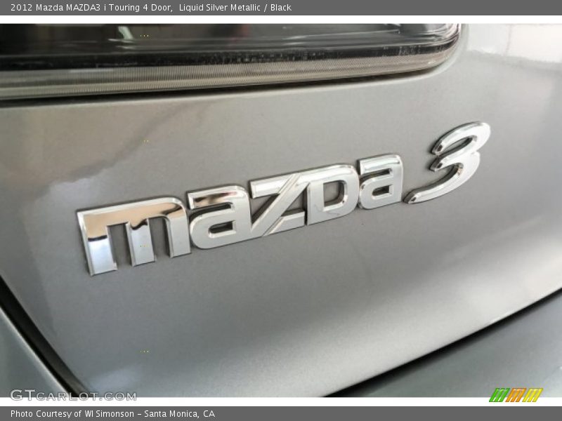 Liquid Silver Metallic / Black 2012 Mazda MAZDA3 i Touring 4 Door