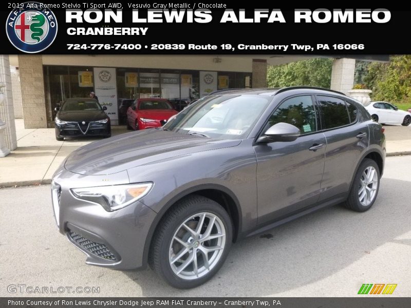 Vesuvio Gray Metallic / Chocolate 2019 Alfa Romeo Stelvio Ti Sport AWD